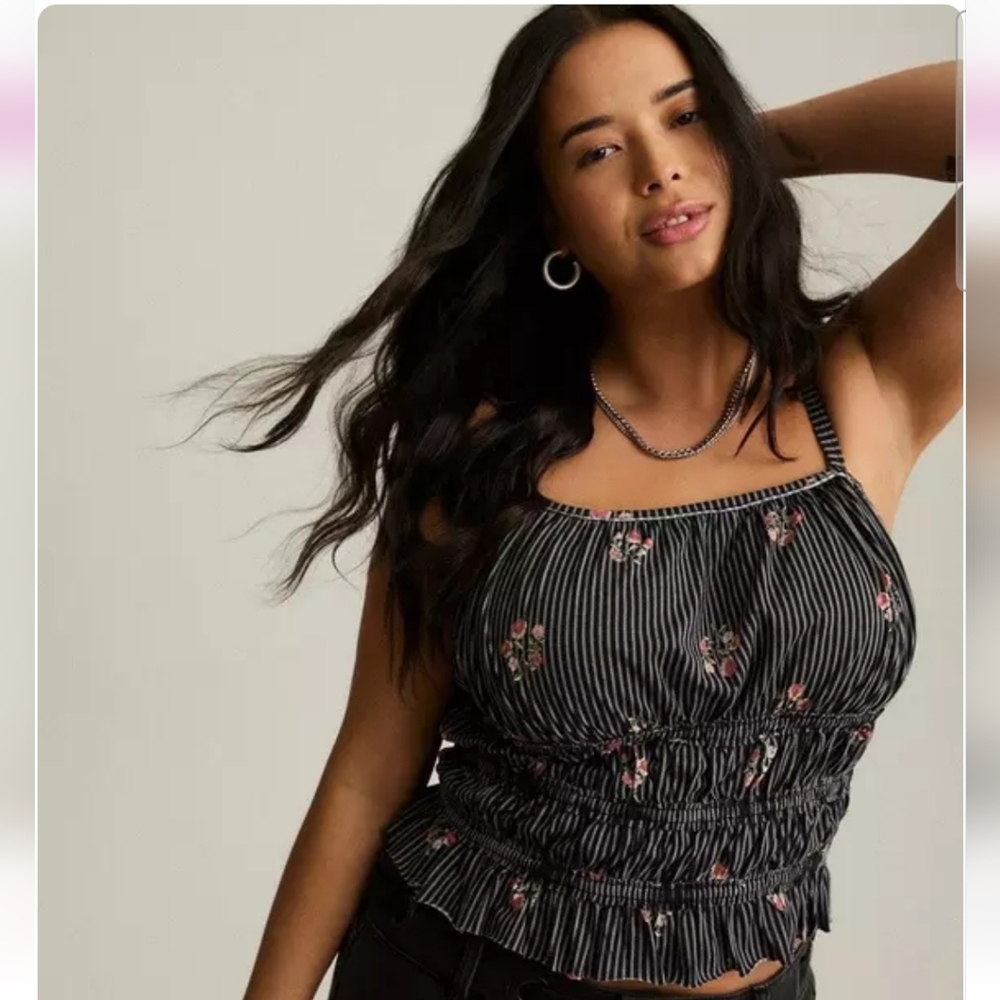 Torrid Festi Smocked Crop Cami Size 3